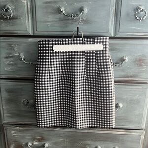 Topshop Black and White Mini Pencil Skirt